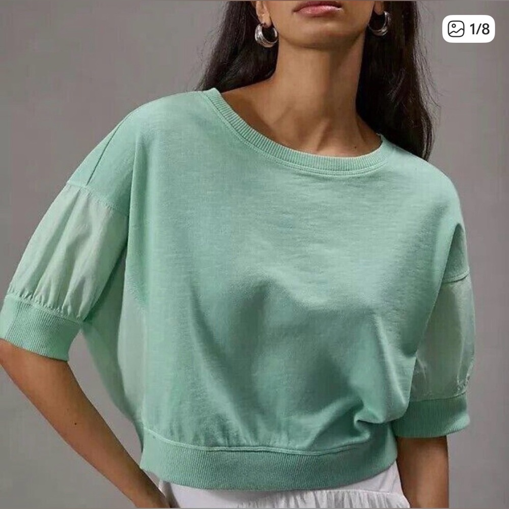 Anthropologie Pilcro Women’s Mint Green Cropped Batwing Top